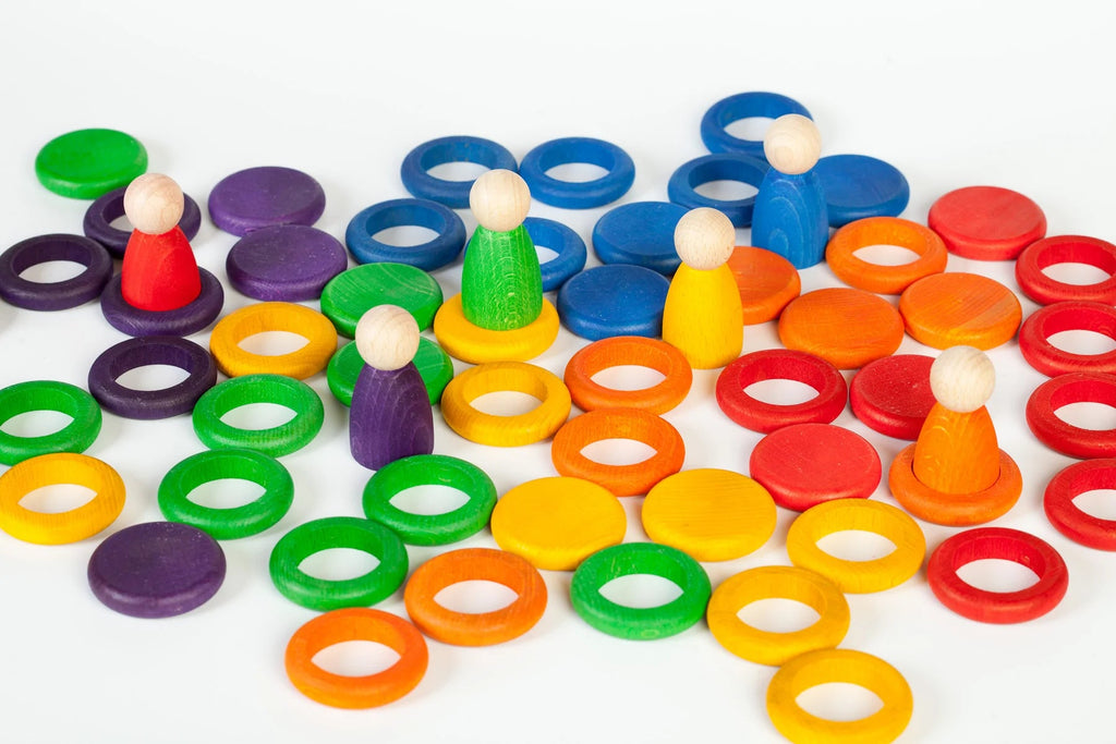 Grapat set van 6 Nins, 36 ringen en 18 schijven