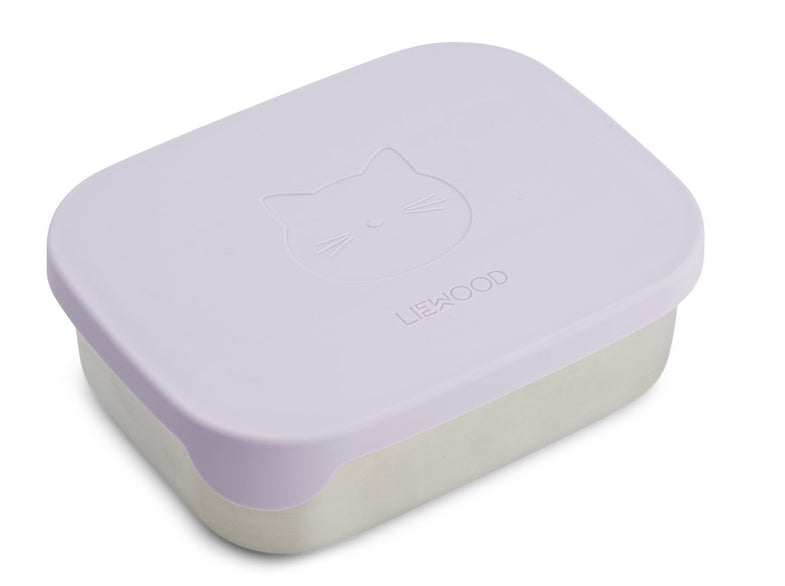 Liewood Arthur Lunch Box Met Vakjes | Cat Light Lavender