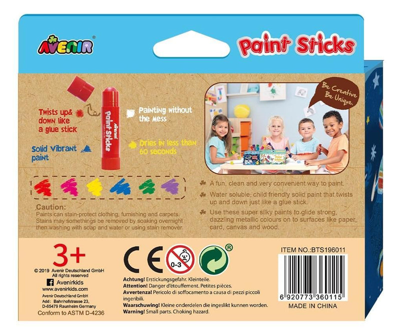 Avenir Paint Sticks | Verfstiften 6 kleuren Metallic