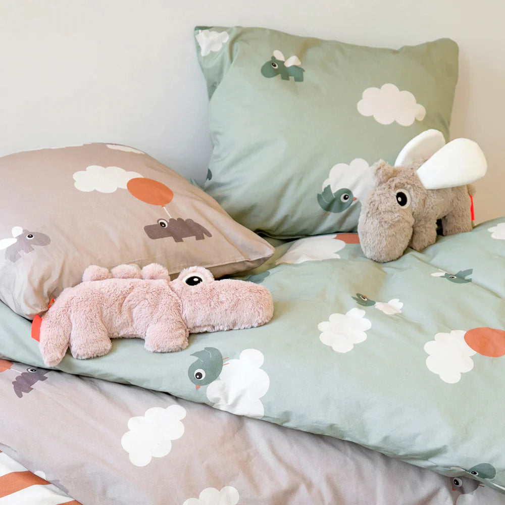 Done By Deer Bedset 100x140cm | Happy Clouds Green