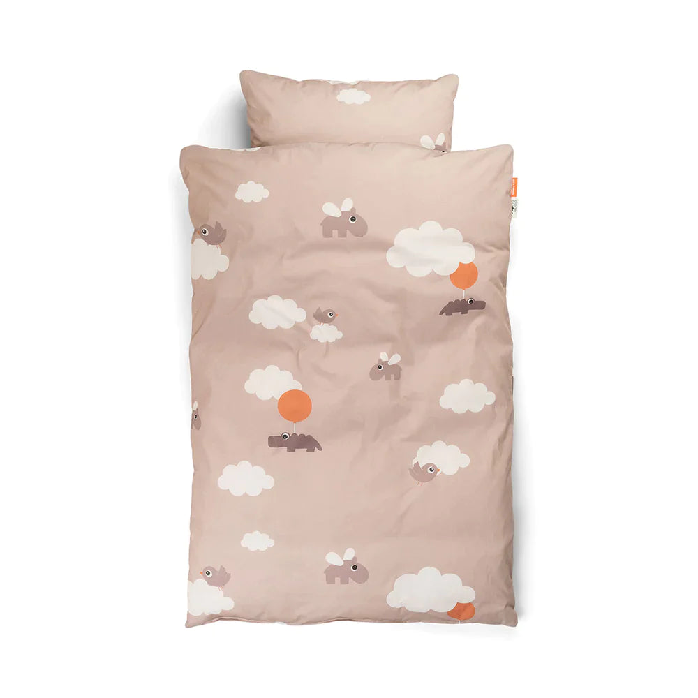 * Done By Deer Bedset 100x140cm | Happy Clouds Powder