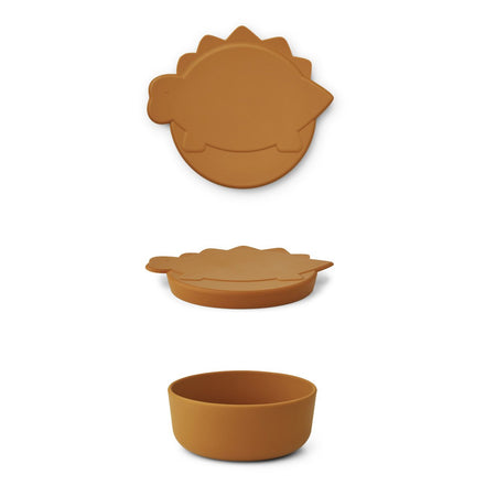 Liewood Charlot Snack Box | Dino Mustard