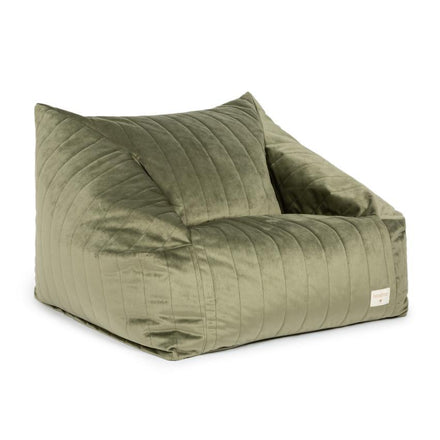 zzz Nobodinoz Chelsea Velvet Beanbag | Olive Green