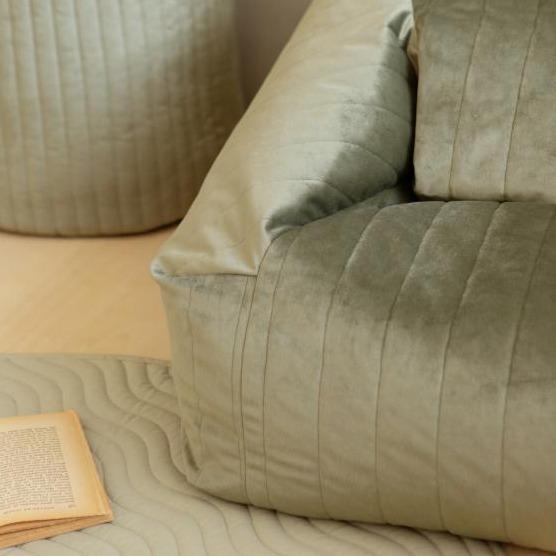*  Nobodinoz Chelsea Velvet Beanbag | Olive Green