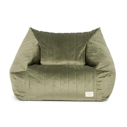 zzz Nobodinoz Chelsea Velvet Beanbag | Olive Green