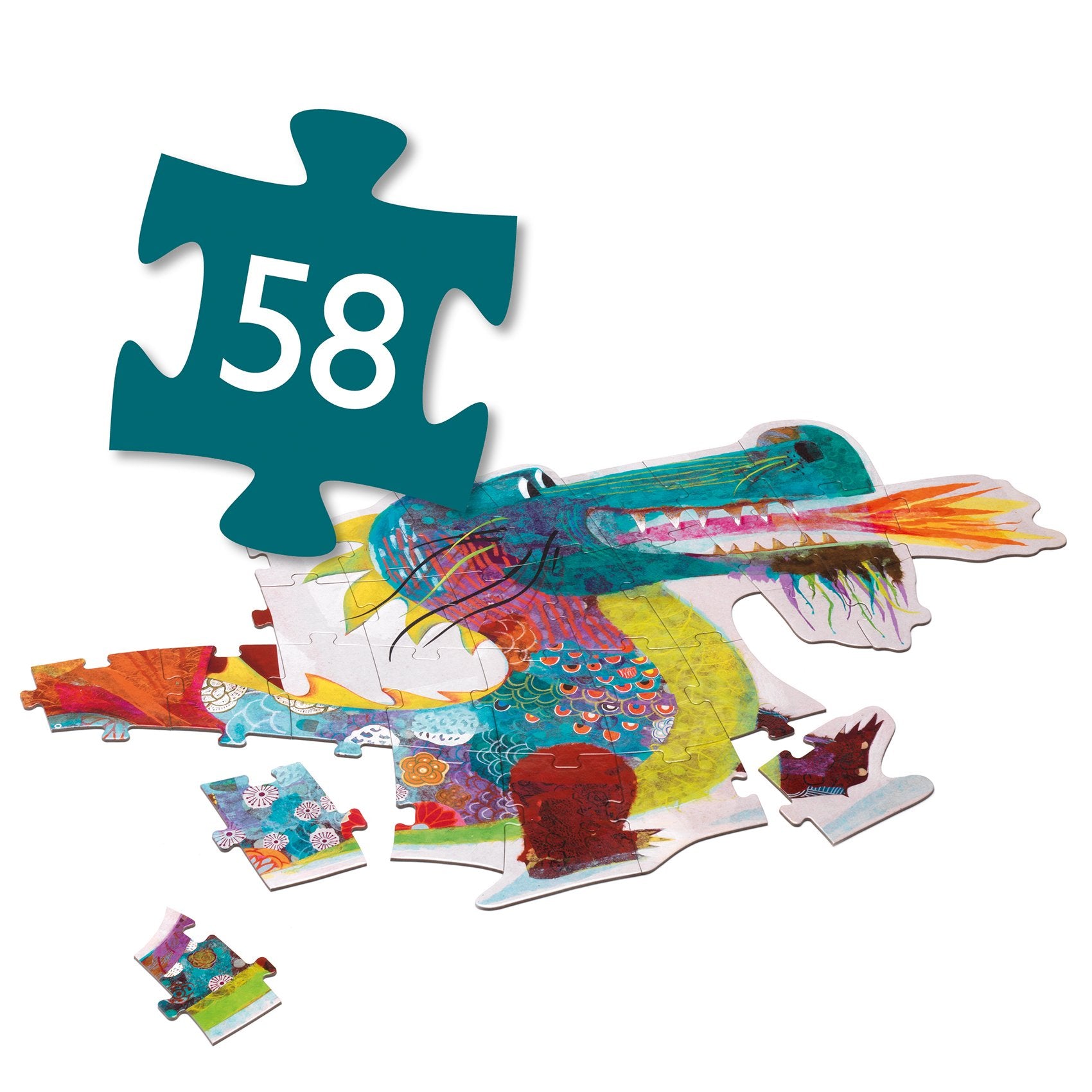Djeco XL Puzzel 58 stukken | Leon de Draak