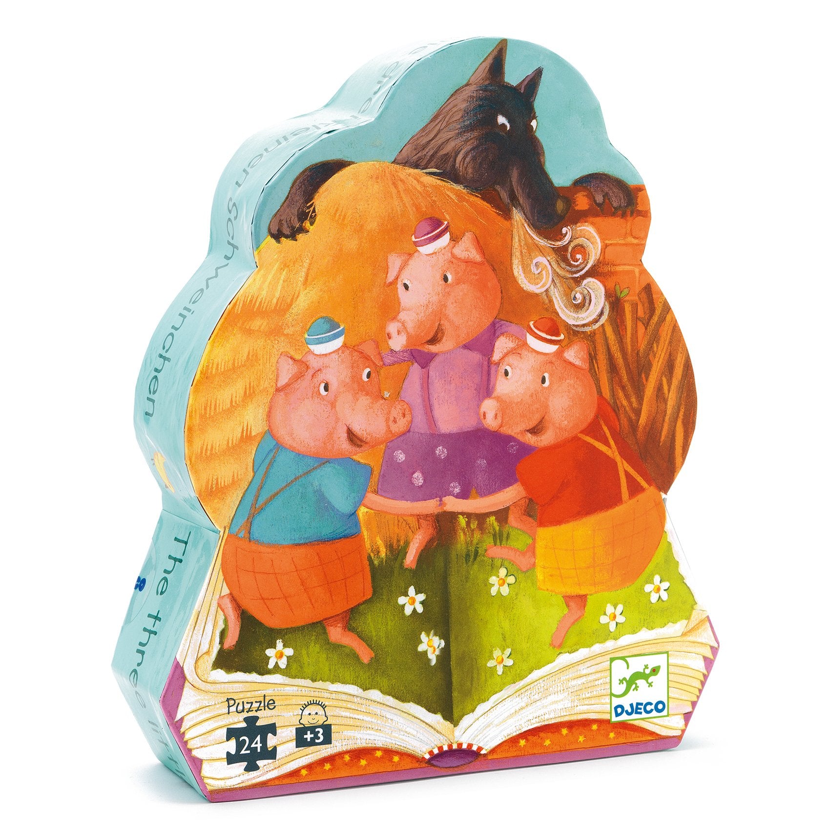 Djeco Silhouette Puzzel 24 stukken | 3 Kleine Biggetjes *