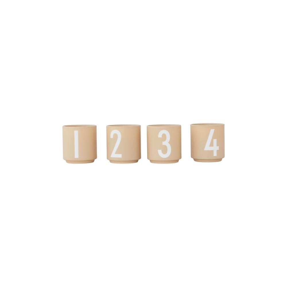 * Design Letters Mini Cups 4st | Beige