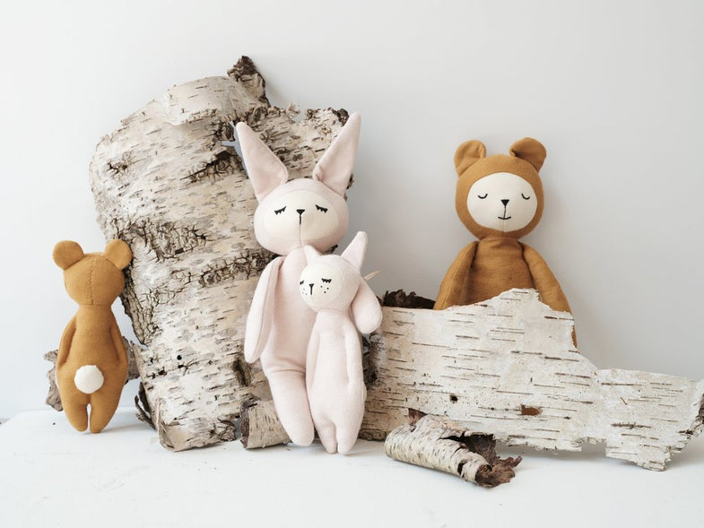 Fabelab Knuffeltje met rammelaar | Bunny