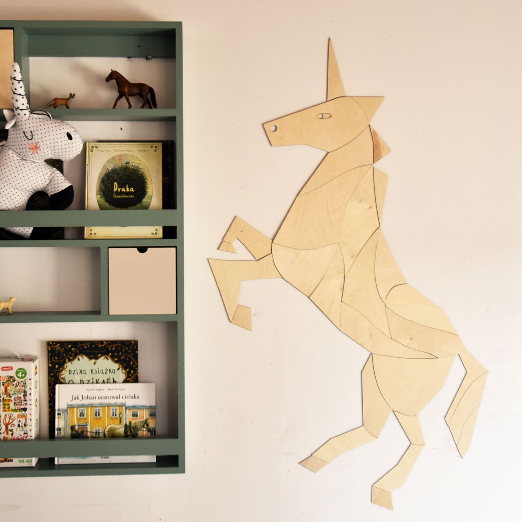 * Bambooko Houten Muurdeco MEDIUM 100x120cm | Unicorn