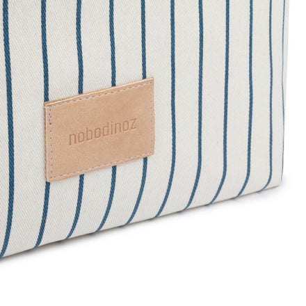 *  Nobodinoz opbergmand Django 22x23cm - Thin Blue Stripes/Natural
