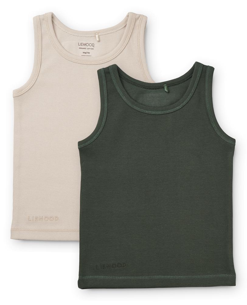 * Liewood Faris Tank Top 2-pack | Hunter Green Sandy Mix