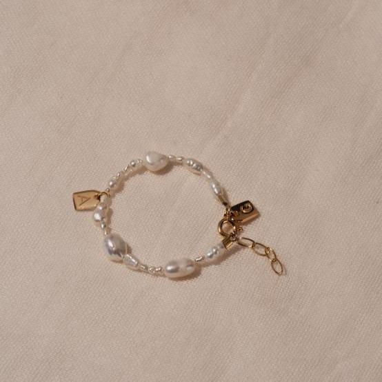 Galore Armband Mixed Pearls | Goud Baby