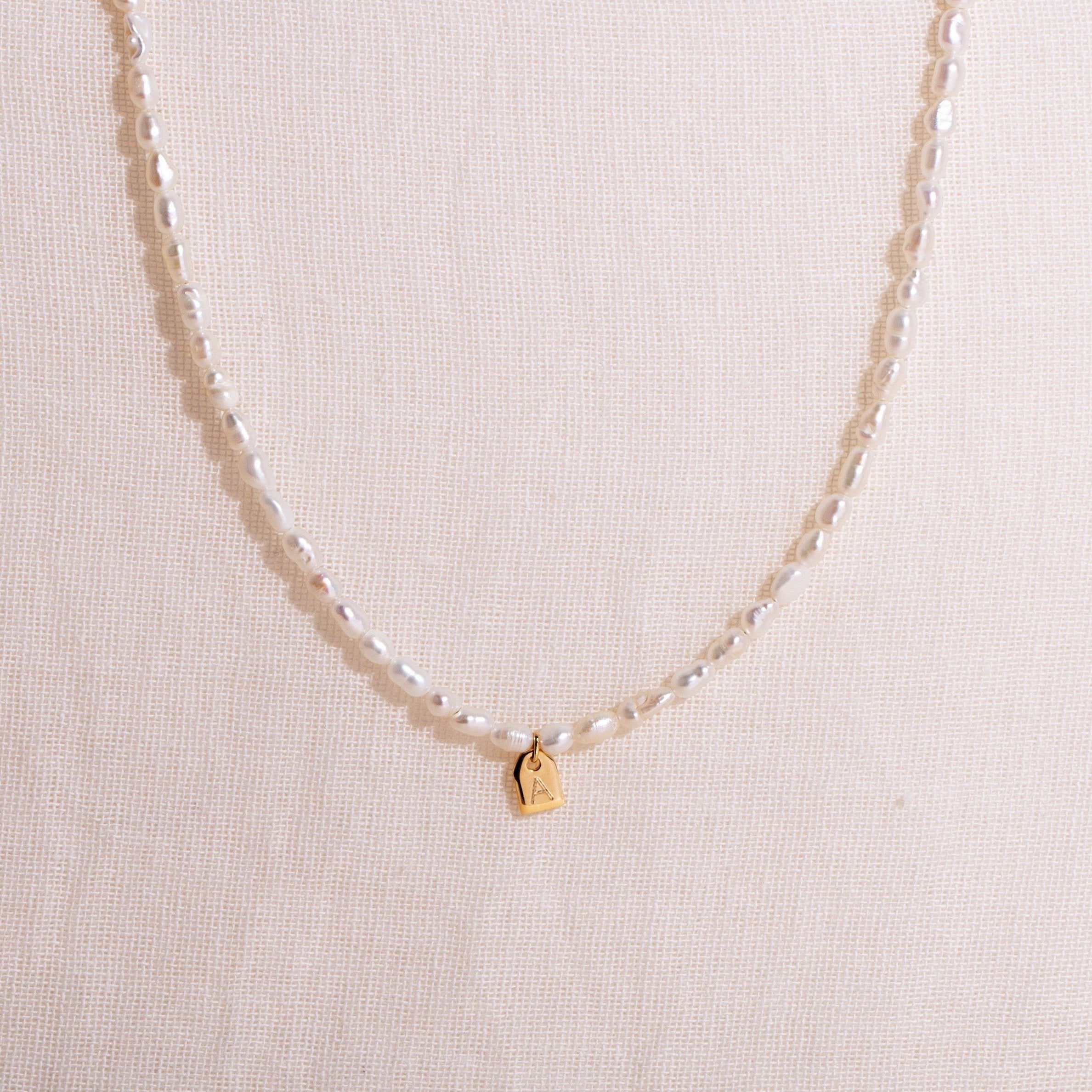 Galore Gepersonaliseerde Ketting Pearl & Tag | Gold Baby