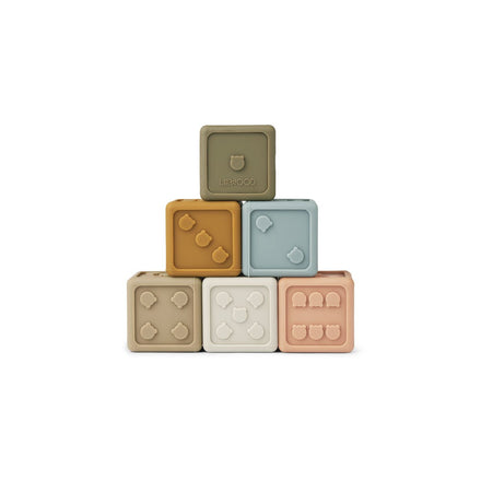 Liewood Gloria Dobbelstenen 6-pack | Khaki Multi Mix