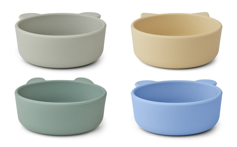 Liewood Iggy Silicone Bowls 4pack | Peppermint Multi Mix