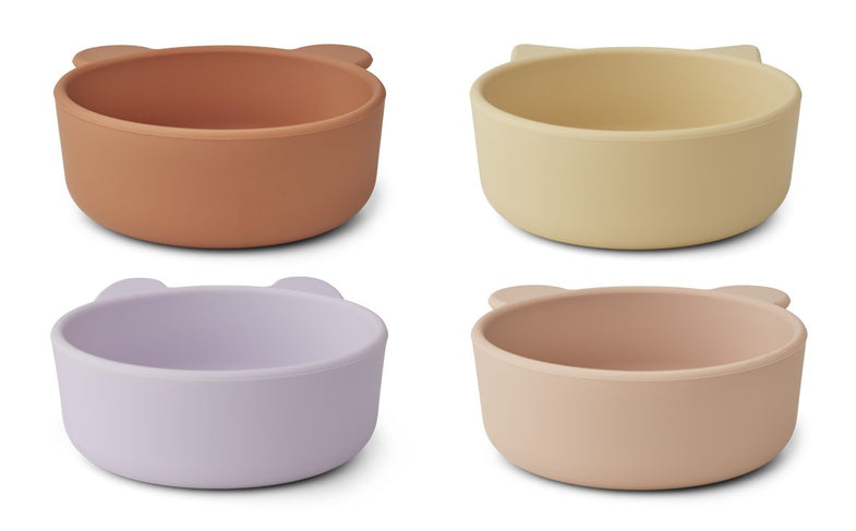 Liewood Iggy Silicone Bowls 4pack | Light Lavender Multi Mix