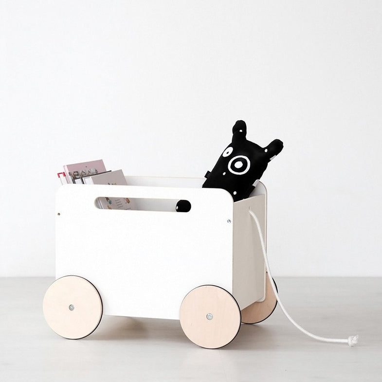 Ooh noo houten opbergkar op wielen - DE GELE FLAMINGO - Kids concept store 