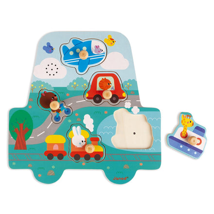 Janod houten muziekpuzzel Little Racers