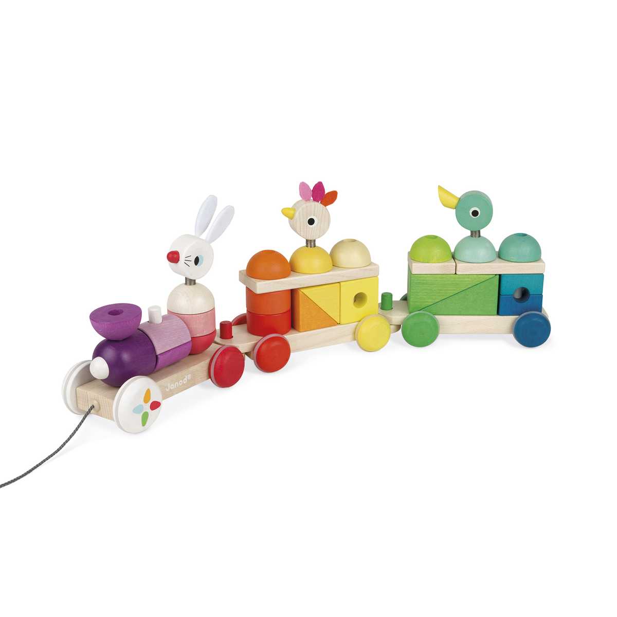 * Janod XL houten trein multicolor