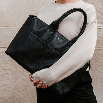 Jem + Bea Jemima Luiertas | Black Leather (Gold)