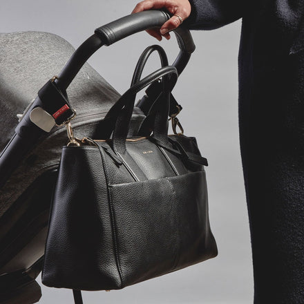 Jem + Bea Jemima Luiertas | Black Leather (Gold)