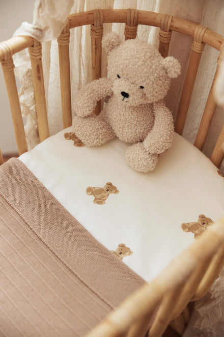 Jollein Hoeslaken Jersey Wieg 40/50x80/90cm | Teddy Bear