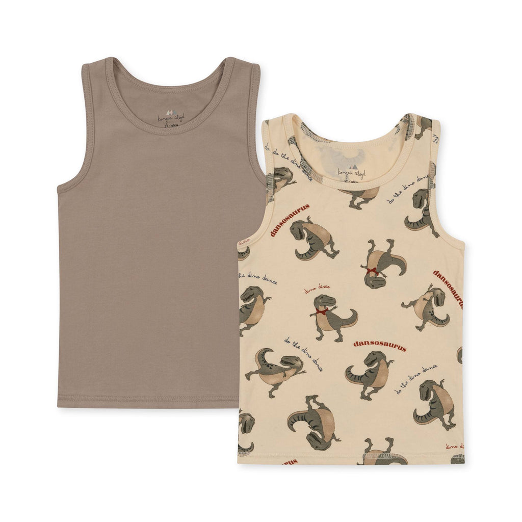 Konges Slojd Basic 2-Pack Tank Tops | Dansosaurus / Stone *