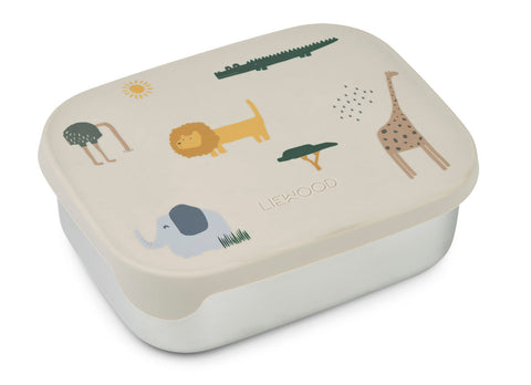 Liewood Arthur Lunch Box Met Vakjes | Safari Sandy Mix