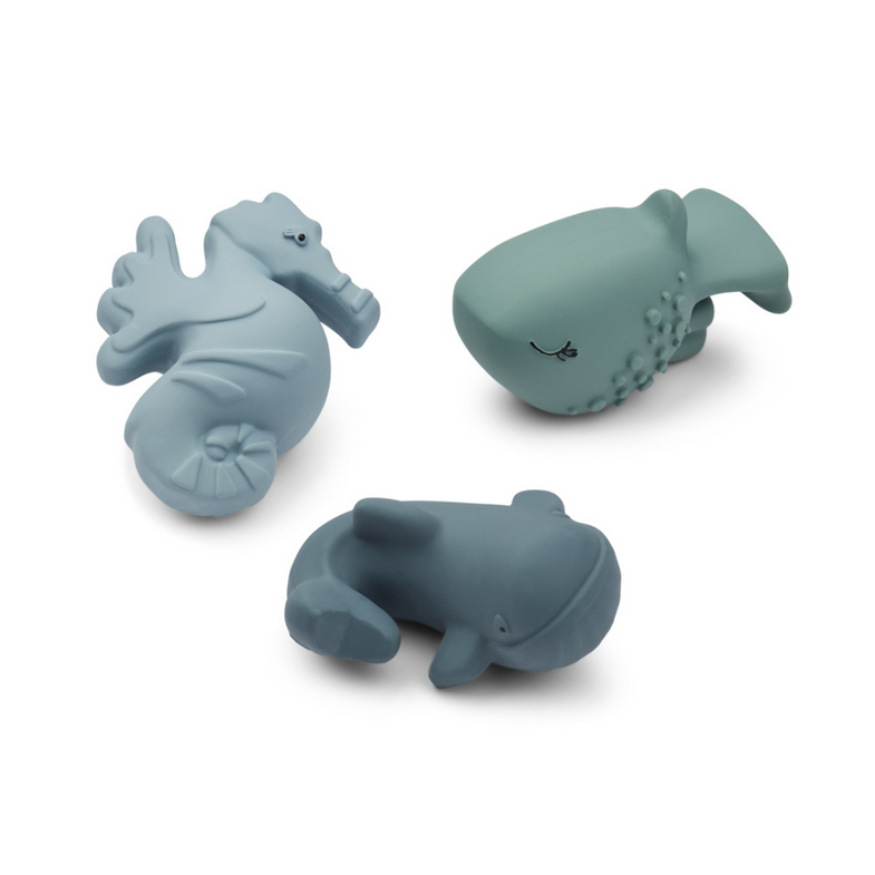 Liewood Nori Bath Toys Set Van 3 Badspeeltjes | Whale Blue Mix  *