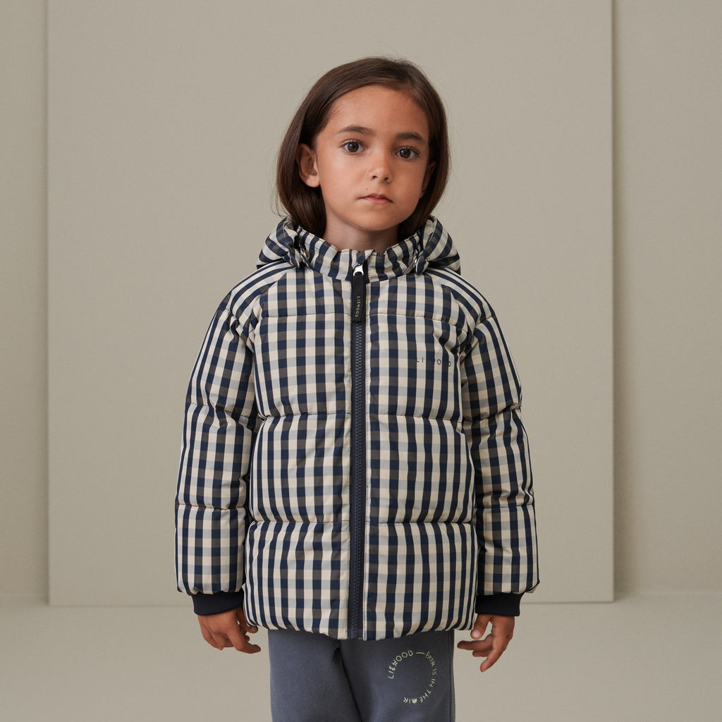 *  Liewood Polle Puffer Jacket | Check / Midnight Navy Multi Mix