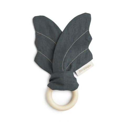 Nobodinoz Lin Français Wings Teether Ring 21x7cm Green Blue*