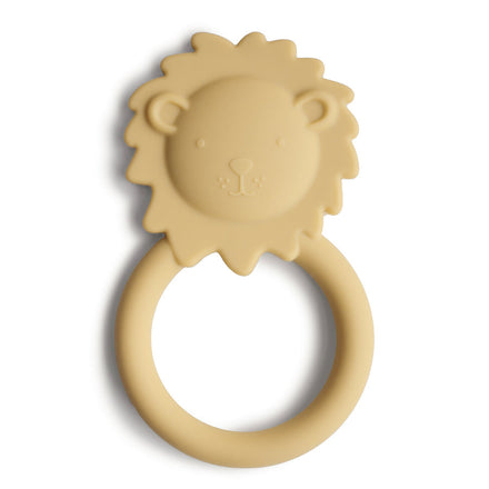 Mushie Siliconen Bijtring | Lion Soft Yellow
