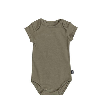 Mies & Co Bodysuit Romper Korte Mouw | Uni Dusty Olive  *