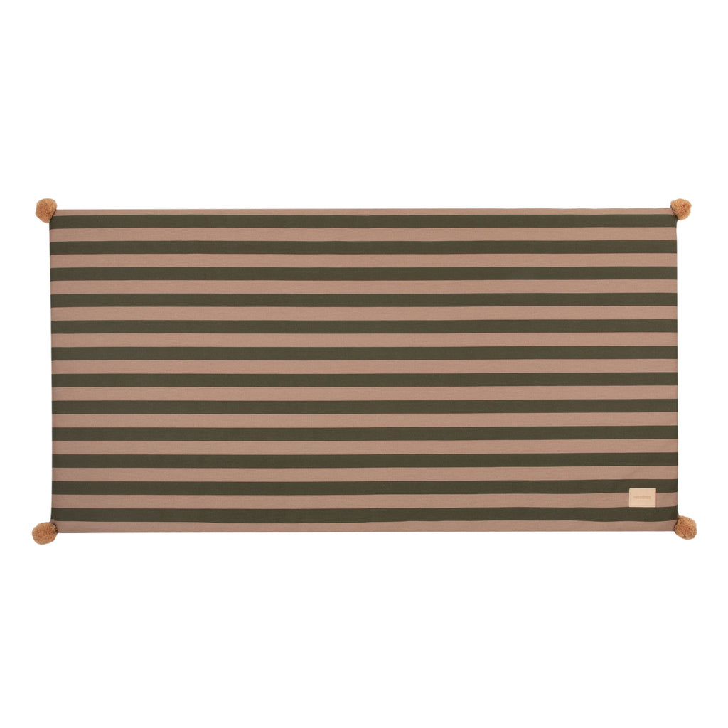 * Nobodinoz Majestic Matras Eco Floor Mat | Green Taupe Stripes