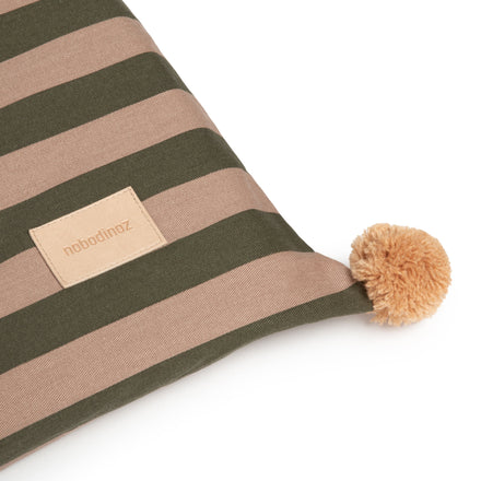 * Nobodinoz Majestic Matras Eco Floor Mat | Green Taupe Stripes