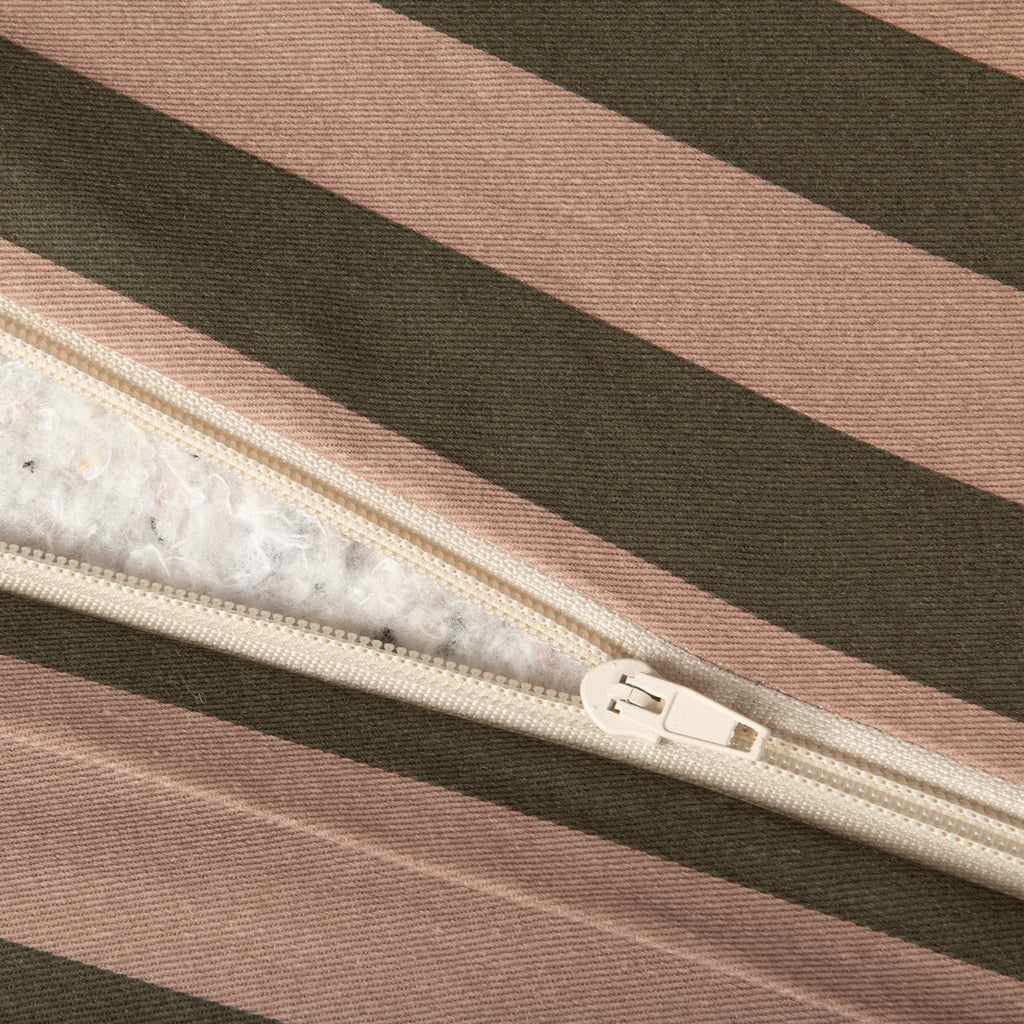 * Nobodinoz Majestic Matras Eco Floor Mat | Green Taupe Stripes