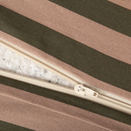 * Nobodinoz Majestic Matras Eco Floor Mat | Green Taupe Stripes