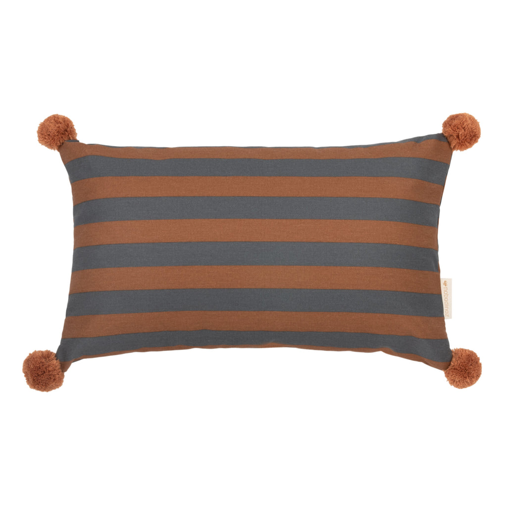 *  Nobodinoz Majestic Rechthoekig Kussen 46x27cm | Blue Brown Stripes