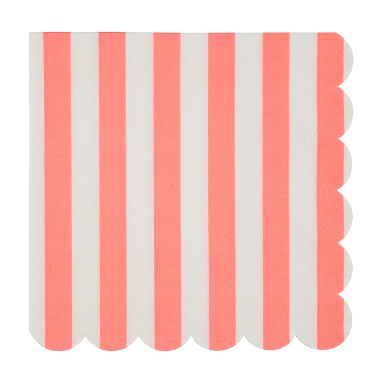 Meri Meri Set 20 papieren servetten Coral stripe