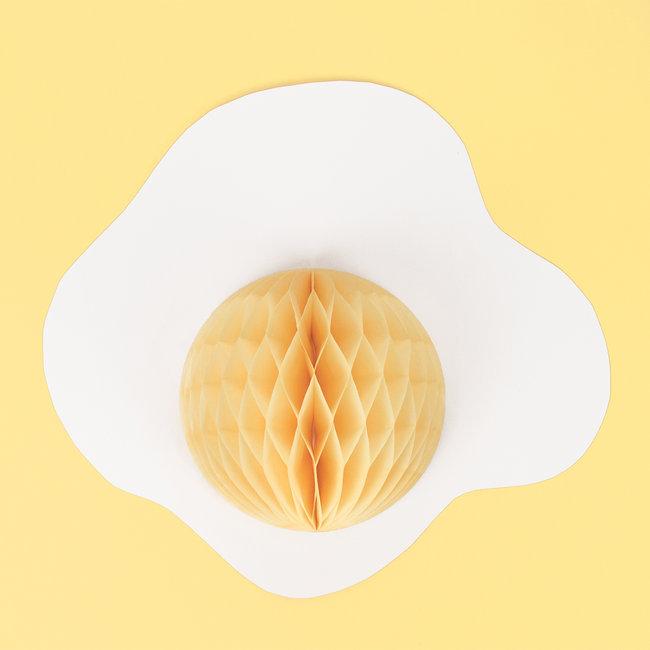 Honeycomb ball lichtgeel 20cm