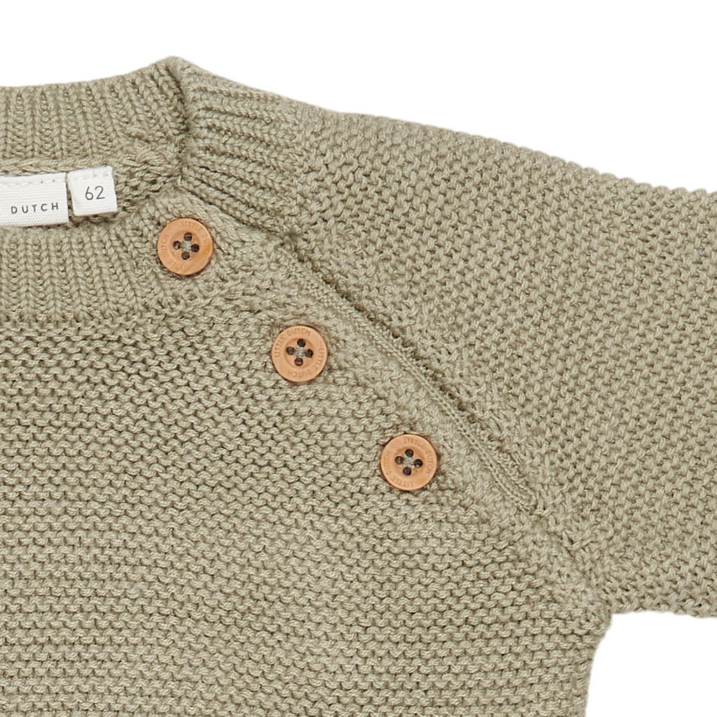 Little Dutch Babypakje Onesie Knit | Olive