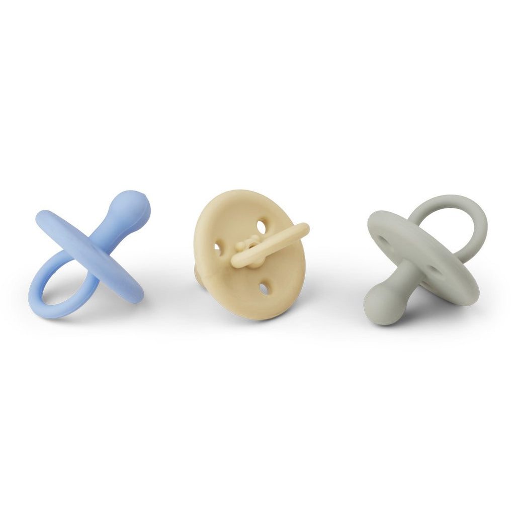 Liewood Paula Siliconen Fopspenen 3pack 0-6M | Sky Blue Multi Mix