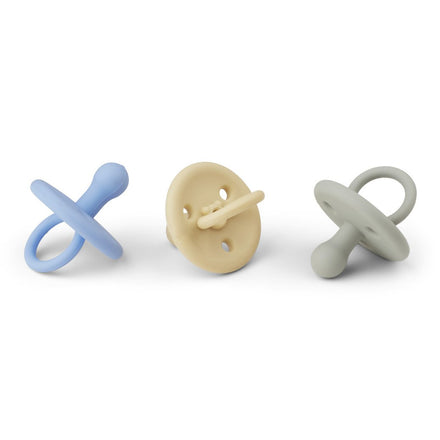 Liewood Paula Siliconen Fopspenen 3pack 0-6M | Sky Blue Multi Mix