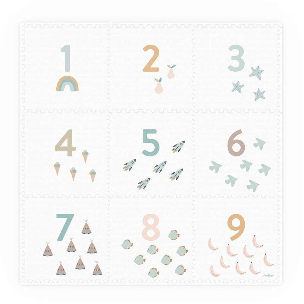 Play And Go EEVAA 2-In-1 Speeltapijt Puzzelmat & Opbergbox | Numbers / Dots