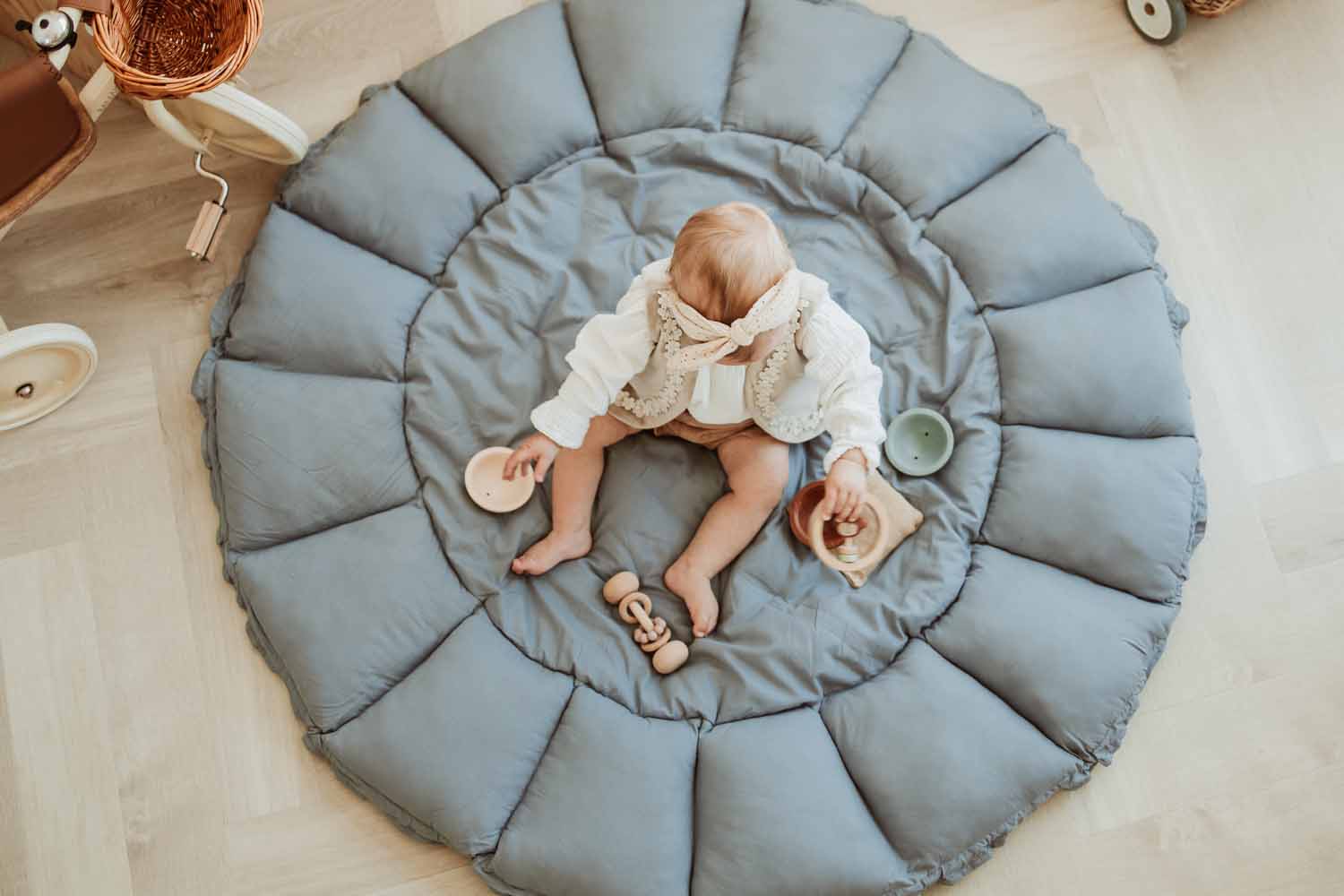 Play and go Speeltapijt Nestje Baby Bloom | Dusty Blue