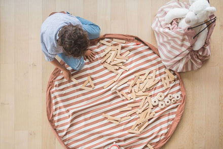 Play And Go Opbergzak Speelmat | Stripes Brown