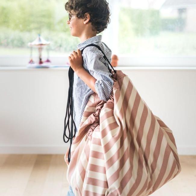 Play And Go Opbergzak Speelmat | Stripes New Pink