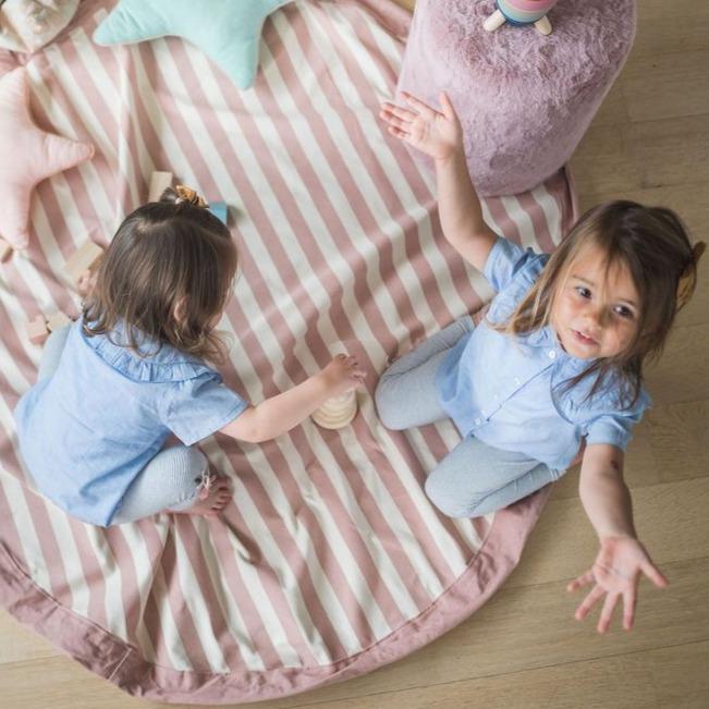 Play And Go Opbergzak Speelmat | Stripes New Pink