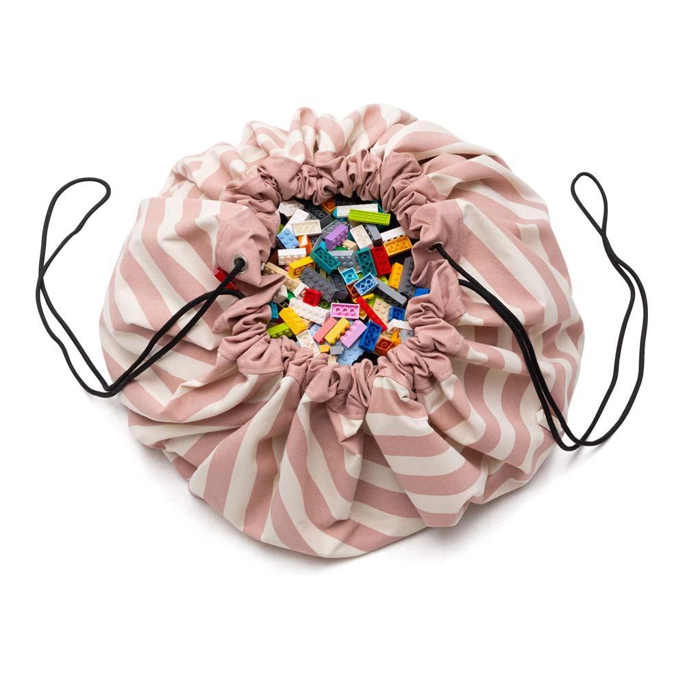 Play And Go Opbergzak Speelmat | Stripes New Pink